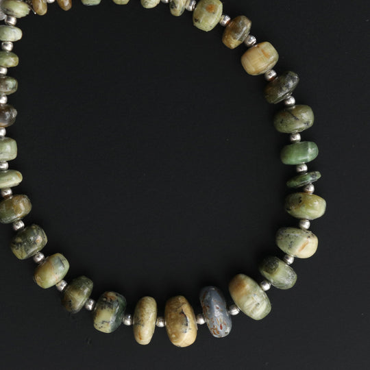 Natural Serpentine Opal Smooth Beads - 5 mm to 10 mm - Serpentine Jewelry Making Beads, 8 Inch, Price Per Strand