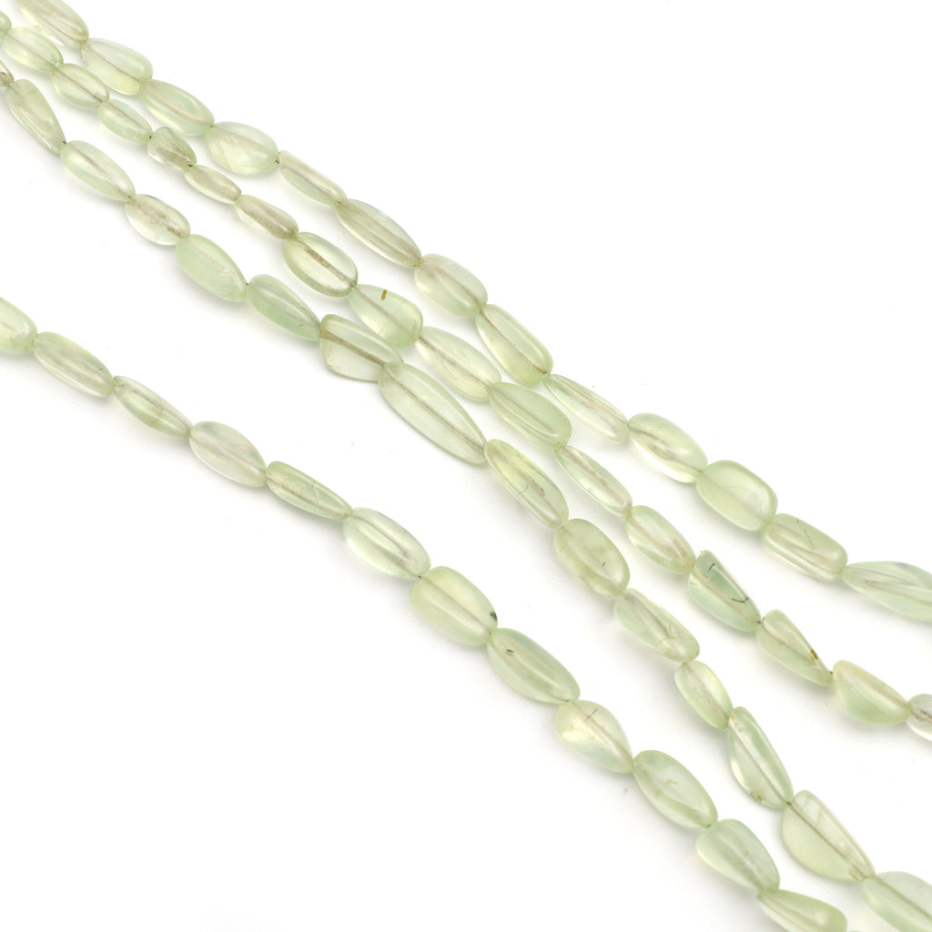 Prehnite Smooth Oval Beads, 4.5x7 mm to 5.5x12 mm, Prehnite Oval Beads - Gem Quality , 86 Inch Full Strand, Price Per Strand - National Facets, Gemstone Manufacturer, Natural Gemstones, Gemstone Beads