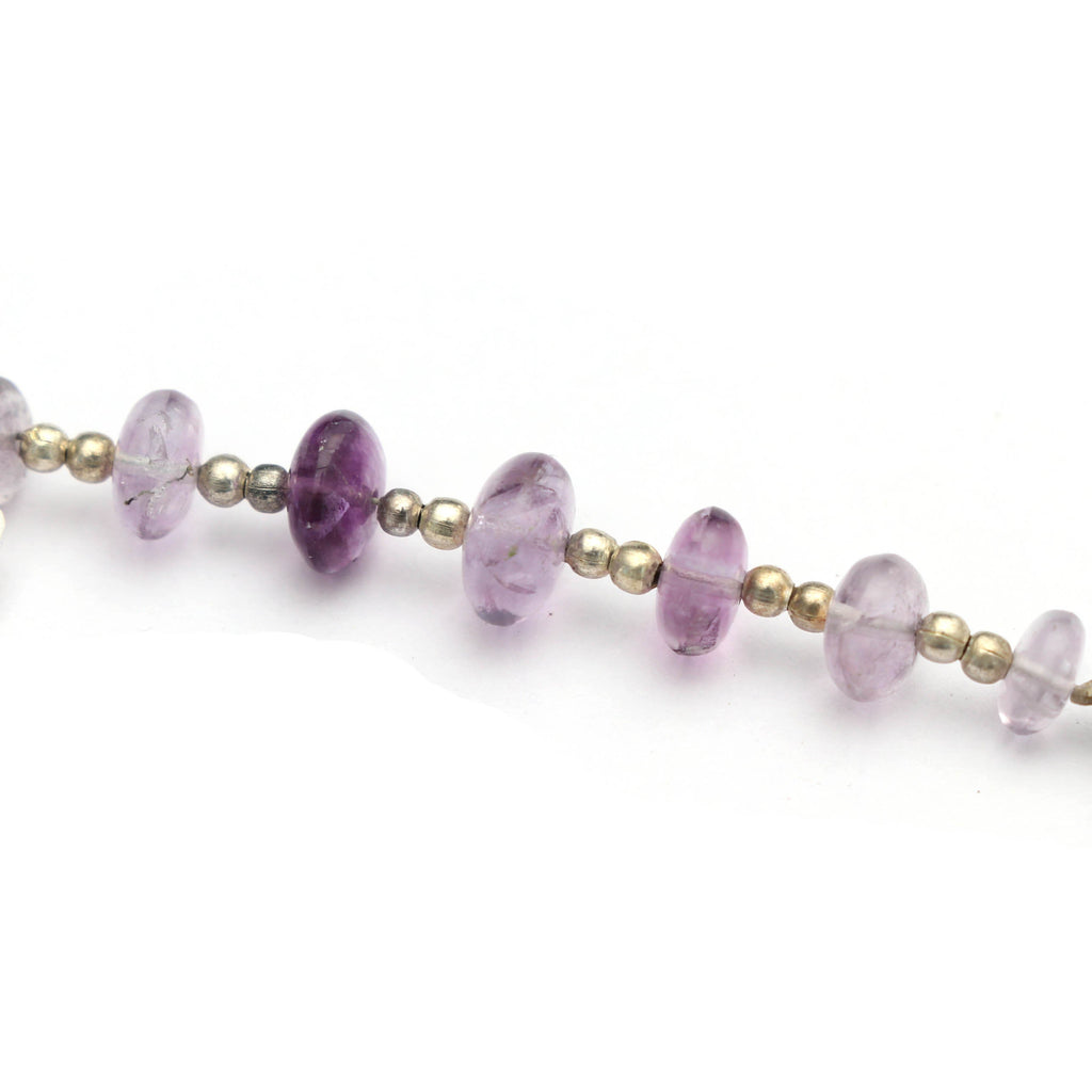 Natural Fluorite Smooth Roundel Beads, Fluorite Smooth - 6 mm To 8 mm - Fluorite Roundel - Gem Quality, 2 Inch, Price Per Strand - National Facets, Gemstone Manufacturer, Natural Gemstones, Gemstone Beads