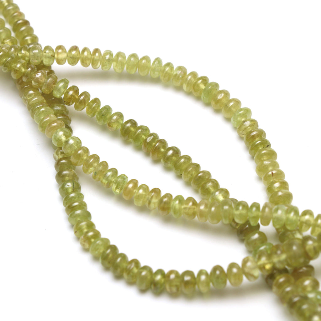 Sphene Smooth Roundel Beads, 6 mm to 7 mm, Sphene Roundel Beads - Gem Quality , 18 Inch Full Strand, Price Per Strand - National Facets, Gemstone Manufacturer, Natural Gemstones, Gemstone Beads
