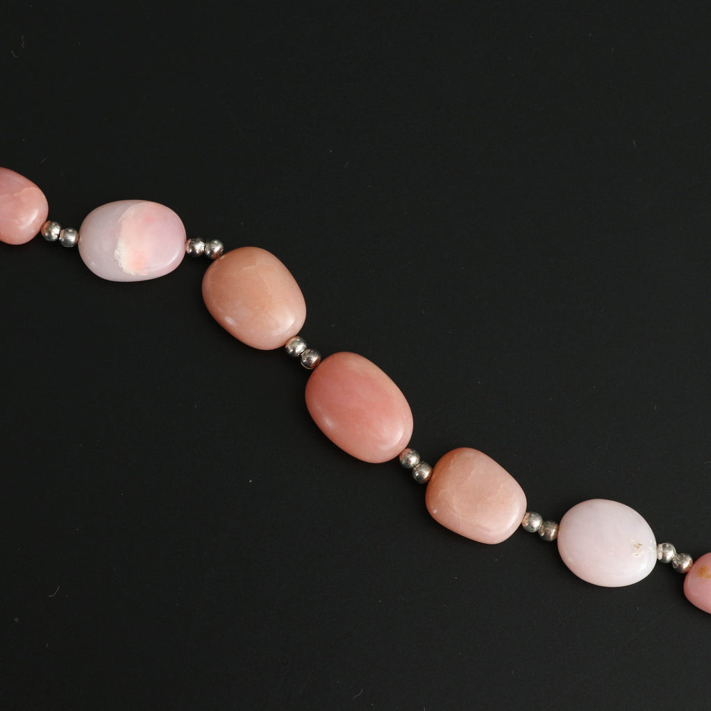 Pink Opal Smooth Tumble Beads - 10x11 mm to 13x17 mm - Pink Opal Gemstone - Gem Quality , 8 Inch/ 20 Cm Full Strand, Price Per Strand - National Facets, Gemstone Manufacturer, Natural Gemstones, Gemstone Beads