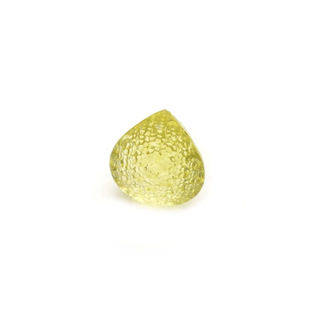 Natural Lemon Topaz Heart Concave Loose Gemstone | Heart Lemon Topaz | 16x16 mm | Concave Gemstone | 1 Piece - National Facets, Gemstone Manufacturer, Natural Gemstones, Gemstone Beads