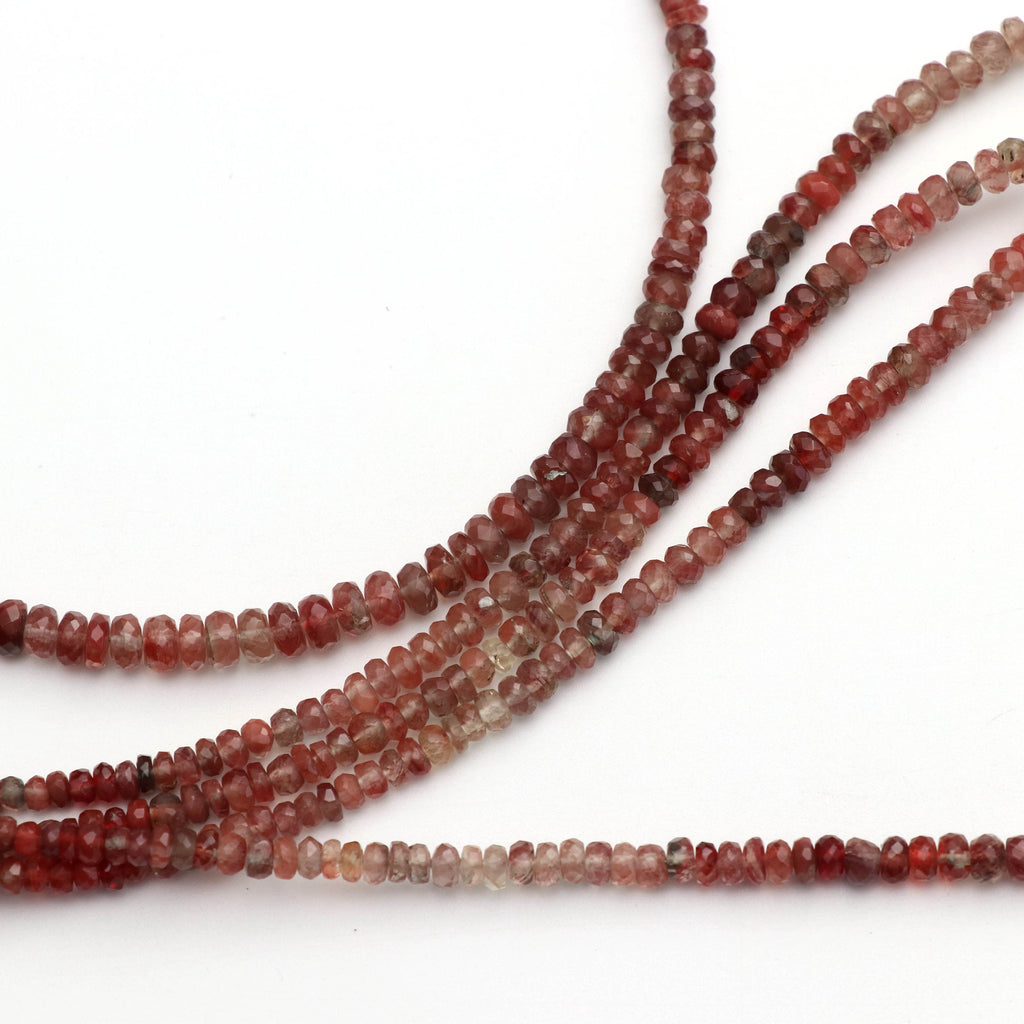 Andesine Faceted Roundel Beads - 3 mm to 6 mm - Andesine Roundel Beads - Gem Quality , 8 Inch/16 Inch Full Strand, Price Per Strand - National Facets, Gemstone Manufacturer, Natural Gemstones, Gemstone Beads