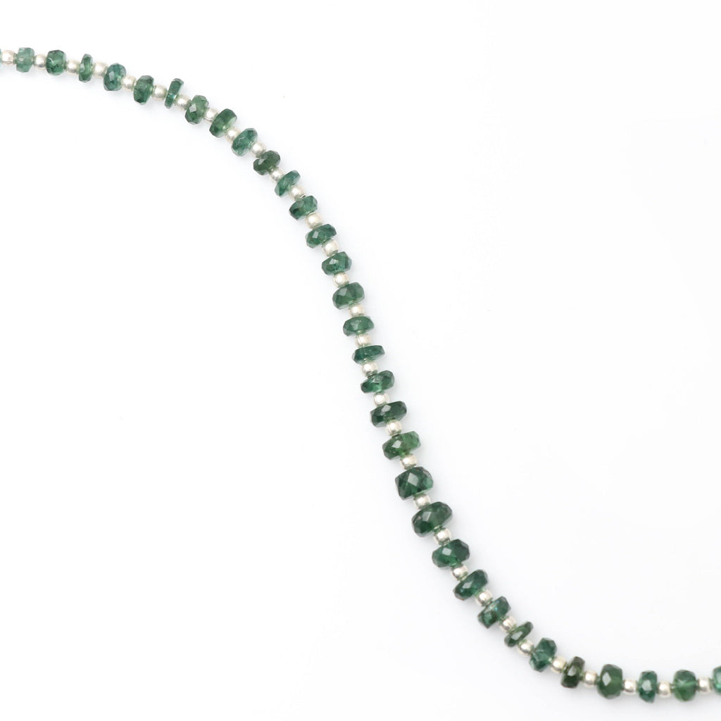 Green Apatite Faceted Beads With Spacer Balls, Apatite Beads- 3 mm to 6 mm -Green Apatite Beads - Gem Quality , 8 Inch, Price Per Strand - National Facets, Gemstone Manufacturer, Natural Gemstones, Gemstone Beads
