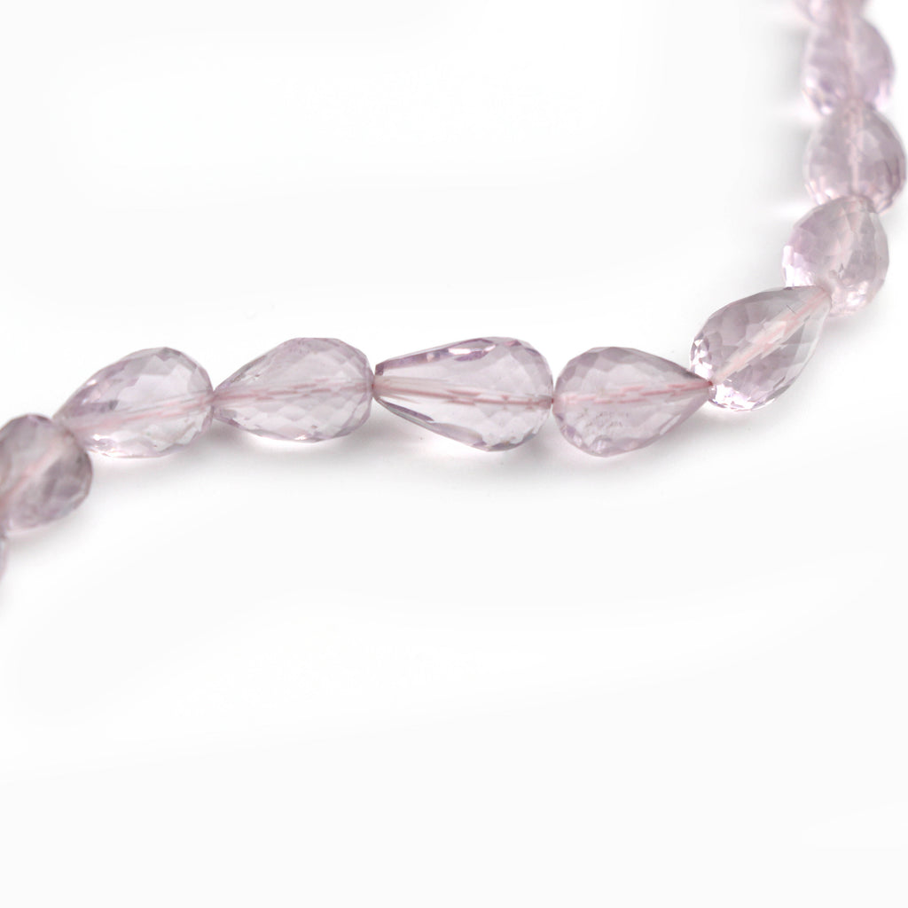 Amethyst Faceted Drops Beads - 5x8 mm to 7.5x12 mm - Amethyst Drops - Gem Quality , 8 Inch/ 20 Cm Full Strand, Price Per Strand - National Facets, Gemstone Manufacturer, Natural Gemstones, Gemstone Beads