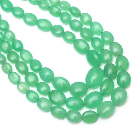 Chrysoprase Smooth Tumble Beads | 4.5x5 mm to 9.5x11.5 mm | Chrysoprase Jewelry Making Beads | 18 Inch Strand | Price Per Strand