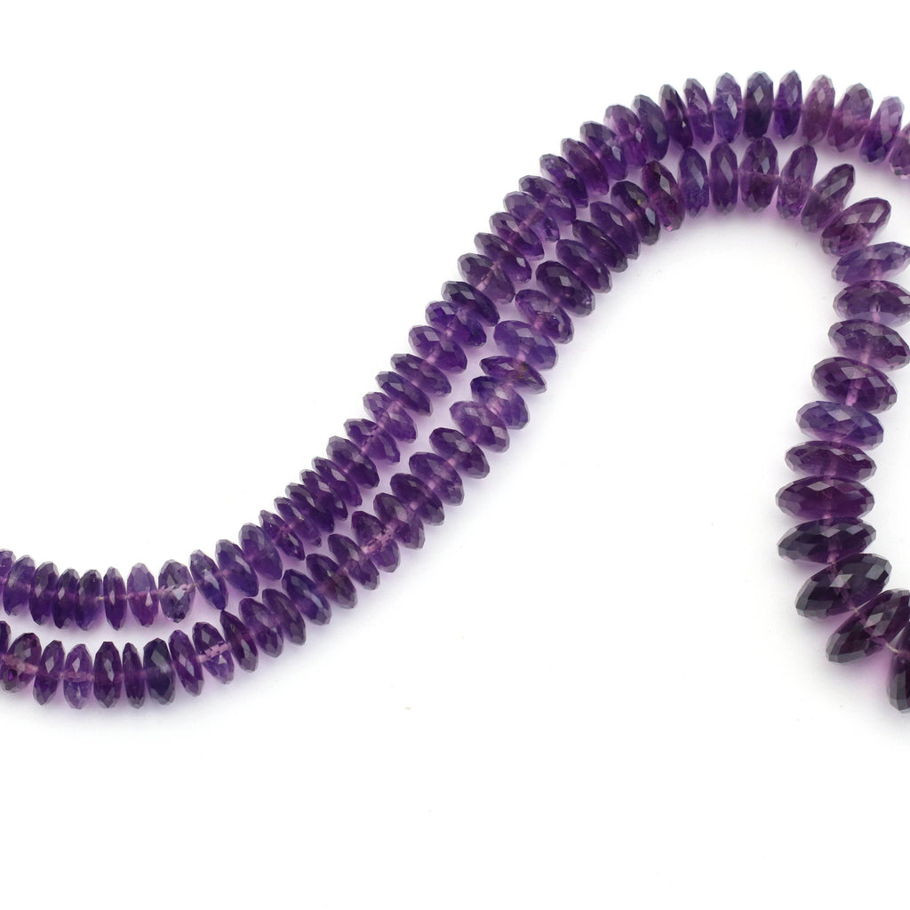 Best Quality Natural Amethyst Faceted Tyre Beads, 5.5 mm to 15.5 mm, Amethyst Faceted Tyre - Gem Quality , 8 Inch/16 Inch, Price Per Strand - National Facets, Gemstone Manufacturer, Natural Gemstones, Gemstone Beads