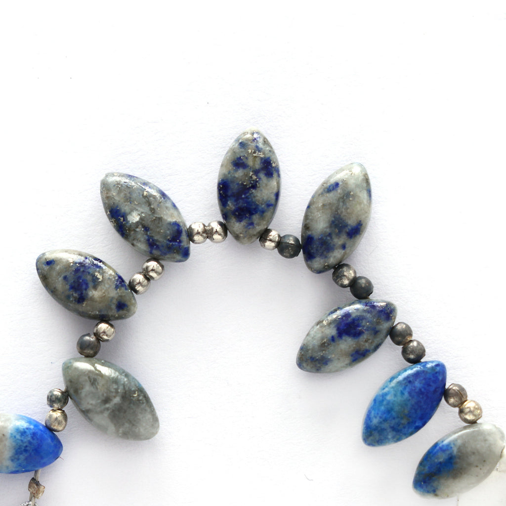Best Quality Natural Lapis Lazuli Smooth Marquise Shape - 6x10 mm to 7x12 mm- Lapis Marquise Shape - Gem Quality , 3 Inch, Price Per Strand - National Facets, Gemstone Manufacturer, Natural Gemstones, Gemstone Beads