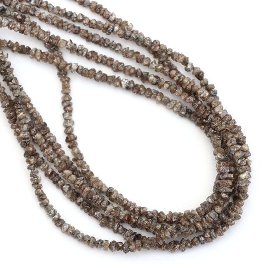 Brown Diamond Chips Organic Beads - 3mm To 4.5mm - Diamond Jewelry Making Beads, 16 Inch Strands, Price Per Strand