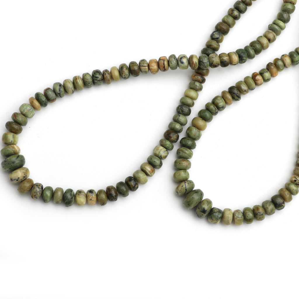 Natural Serpentine Opal Smooth Beads - 6 mm to 10.5 mm - Serpentine with Opal - Gem Quality , 8 Inch/16 Inch, Price Per Strand - National Facets, Gemstone Manufacturer, Natural Gemstones, Gemstone Beads