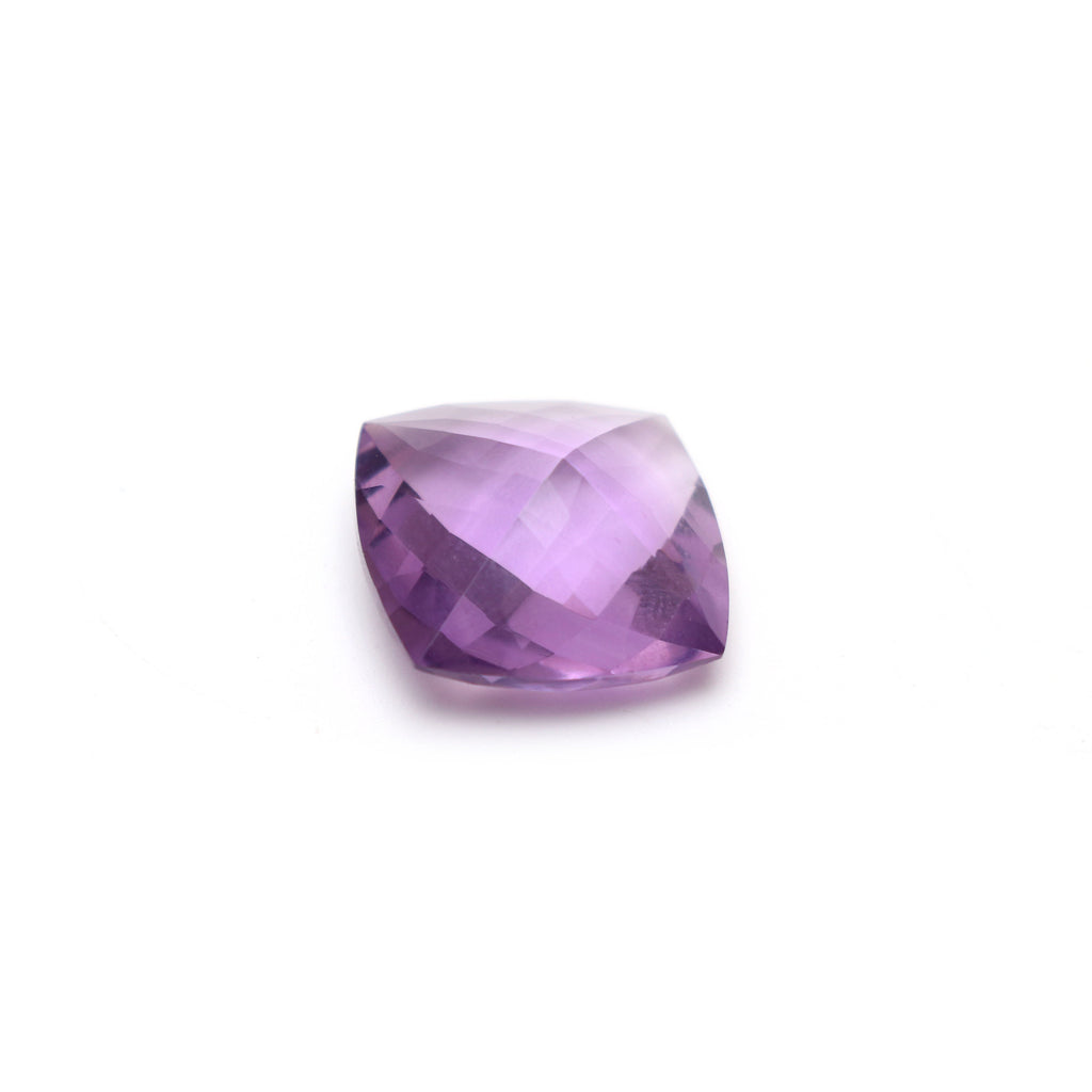 Pink Amethyst Faceted Cushion Loose Gemstone, 15mm , Checker Cut Gemstone, AA Quality, 1 Pieces - National Facets, Gemstone Manufacturer, Natural Gemstones, Gemstone Beads