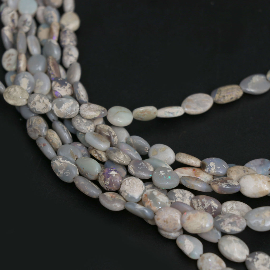 Natural Australian Opal Smooth Tumble Beads | 4.5x5.5 mm to 8x12 mm | Australian Opal Tumble Beads | 8 Inch/ 18 Inch | Price Per Strand - National Facets, Gemstone Manufacturer, Natural Gemstones, Gemstone Beads