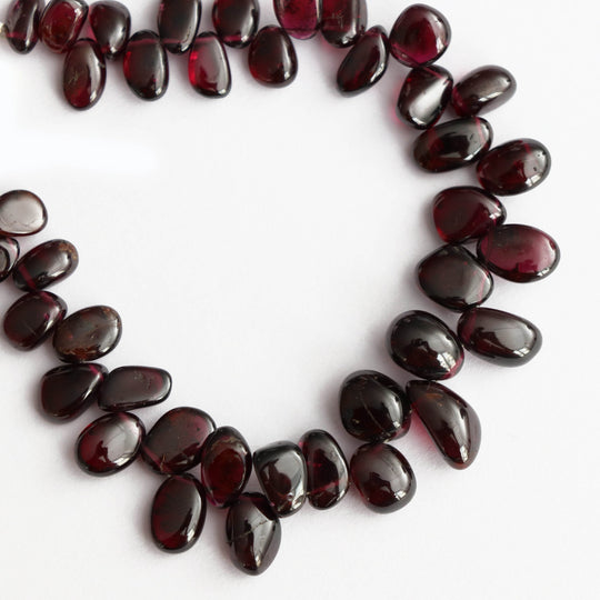 Garnet Smooth Nuggets Beads - 6x8 mm to 7x12 mm - Garnet Jewelry Making Beads, 8 Inch/ 20 Cm Full Strand, Price Per Strand