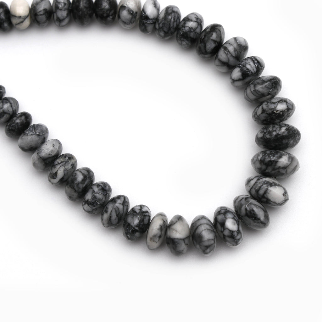 Pinolith Smooth Roundel Beads - 5 mm to 10 mm - Pinolith Smooth - Gem Quality , 8 Inch/ 20 Cm Full Strand, Price Per Strand - National Facets, Gemstone Manufacturer, Natural Gemstones, Gemstone Beads