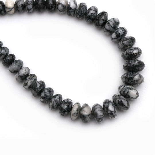 Pinolith Smooth Roundel Beads - 5 mm to 10 mm - Pinolith Jewelry Making Beads, 8 Inch/ 20 Cm Full Strand, Price Per Strand