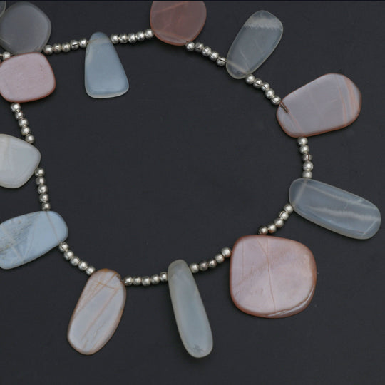 Multi Moonstone Smooth Fancy Shape Beads - 13x11 mm to 21x19 mm- Moonstone Jewelry Making Beads, 20 Cm Full Strand, Price Per Strand