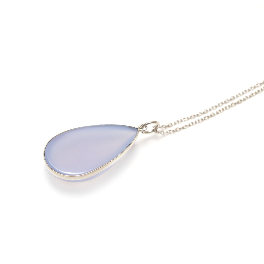 Blue Chalcedony Smooth Pear Gemstone Bezel Pendant | 925 Sterling Silver Plated | Gift For Mom | Price Per Pendant - National Facets, Gemstone Manufacturer, Natural Gemstones, Gemstone Beads