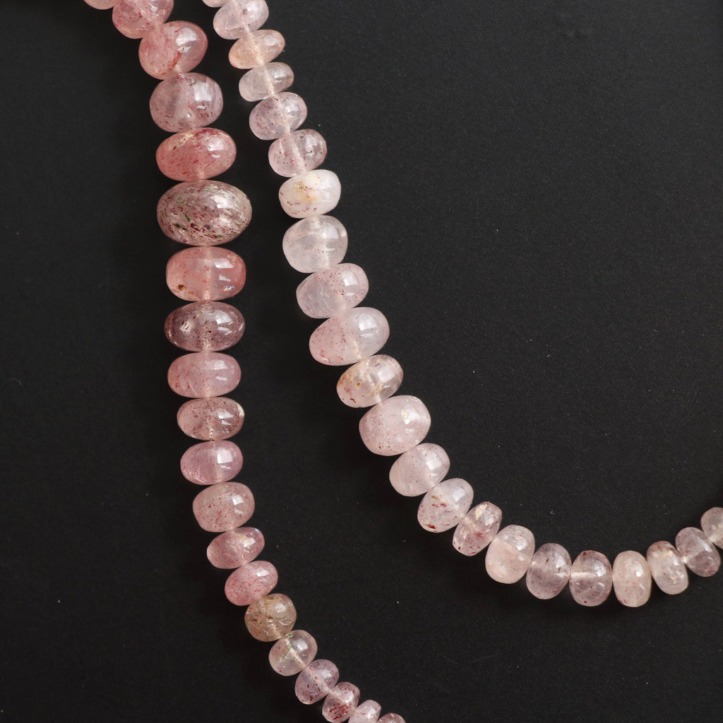 Natural Strawberry Quartz Smooth beads, 4 mm to 12 mm, Strawberry Quartz Beads, Quartz strand, 8 Inch Full Strand - National Facets, Gemstone Manufacturer, Natural Gemstones, Gemstone Beads