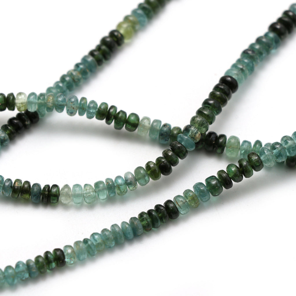Natural Blue Tourmaline Smooth Beads | Unique Tourmaline | 3.5 mm to 6.5 mm | 8 Inch/ 18 Inch Full Strand | Price Per Strand - National Facets, Gemstone Manufacturer, Natural Gemstones, Gemstone Beads
