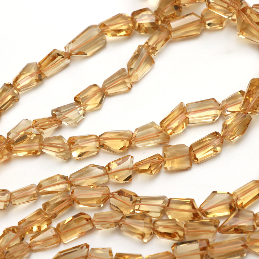 Citrine Faceted Tumble Beads - 6x10 mm to 11x15 mm - Citrine Tumble Gemstone - Gem Quality , 8 Inch/16 Inch/18 Inch, Price Per Strand - National Facets, Gemstone Manufacturer, Natural Gemstones, Gemstone Beads