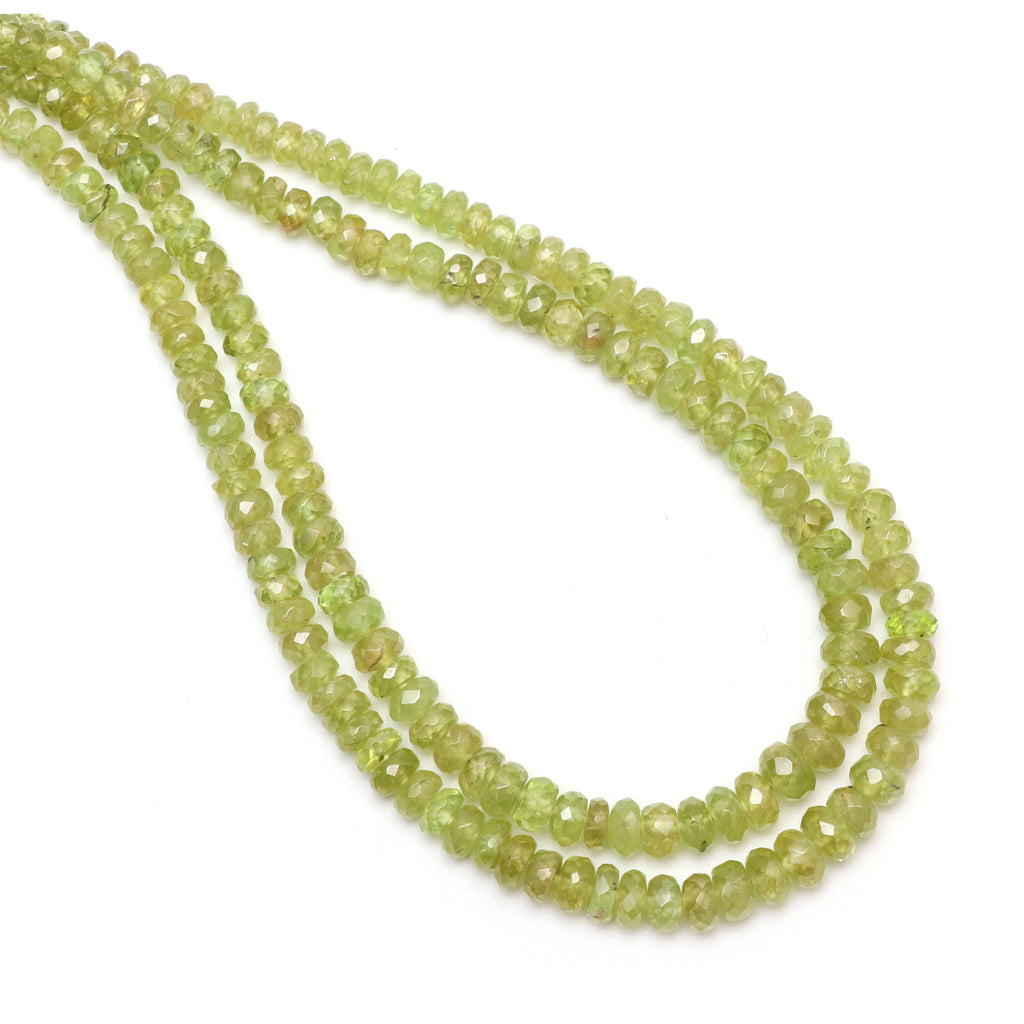 Sphene Faceted Roundel Beads, 3.5 mm to 6.5 mm, Sphene Roundel Beads - Gem Quality , 18 Inch Full Strand, Price Per Strand - National Facets, Gemstone Manufacturer, Natural Gemstones, Gemstone Beads