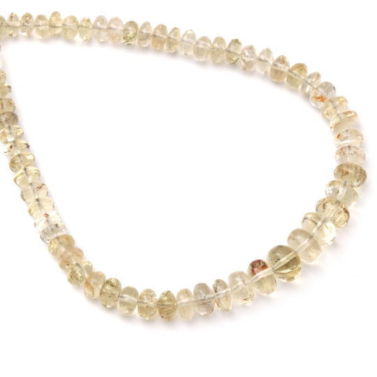 スカポライト スムース ロンデル ビーズ、5 mm ～ 7 mm、スカポライト ジュエリー メイキング ビーズ、プレーン スカポライト ビーズ 13 インチ フル ストランド、1 ストランドあたりの価格