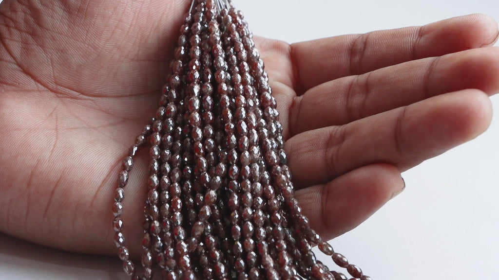 Brown Diamond Faceted Barrel Beads,