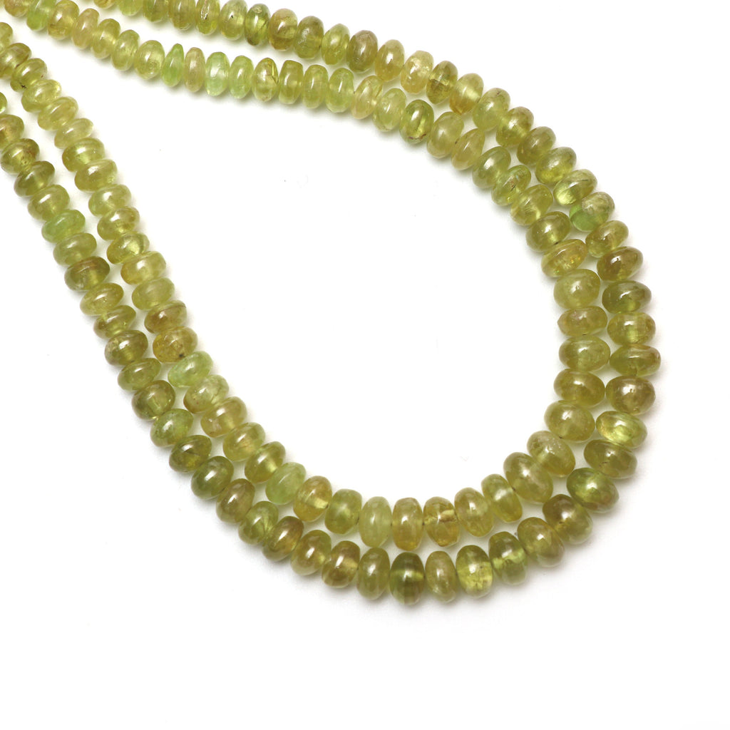 Sphene Smooth Roundel Beads, 6 mm to 7 mm, Sphene Roundel Beads - Gem Quality , 18 Inch Full Strand, Price Per Strand - National Facets, Gemstone Manufacturer, Natural Gemstones, Gemstone Beads