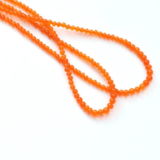 Orange Opal Dyed Smooth Round Balls - 4 mm to 4.5 mm - Opal Jewelry Making Beads, 16 Inch Full Strand, Price Per Strand