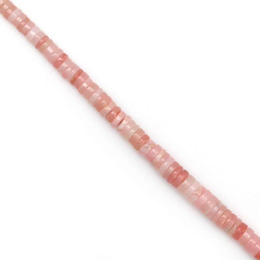 Natural Pink Opal Smooth Button Beads , 4 MM to 6 MM, Pink Opal Smooth , 8 Inch ,Price Per Strand - National Facets, Gemstone Manufacturer, Natural Gemstones, Gemstone Beads