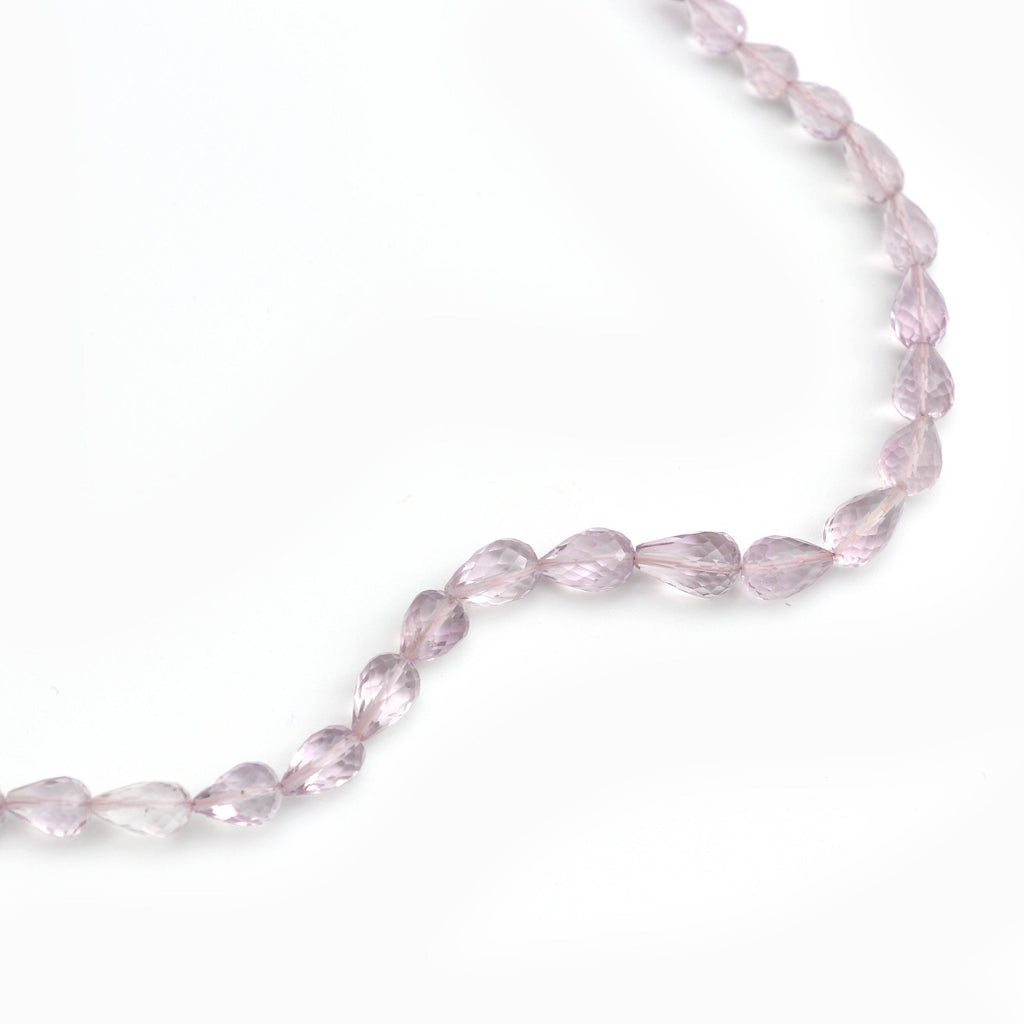 Amethyst Faceted Drops Beads - 5x8 mm to 7.5x12 mm - Amethyst Drops - Gem Quality , 8 Inch/ 20 Cm Full Strand, Price Per Strand - National Facets, Gemstone Manufacturer, Natural Gemstones, Gemstone Beads