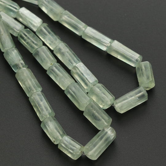 Prehnite Faceted Cylinder Beads, 5x9.5 mm to 7x16 mm, Prehnite Jewelry Making Beads, 16 Inch Full Strand, price per strand