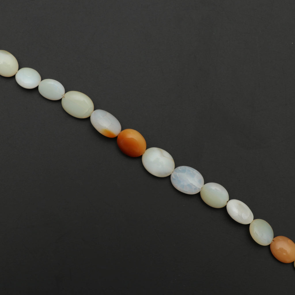 Ethiopian Fire Opal Smooth Oval Beads - 6x8 mm to 9x12 mm - Ethiopian Opal - Gem Quality , 8 Inch Full Strand, Price Per Strand - National Facets, Gemstone Manufacturer, Natural Gemstones, Gemstone Beads