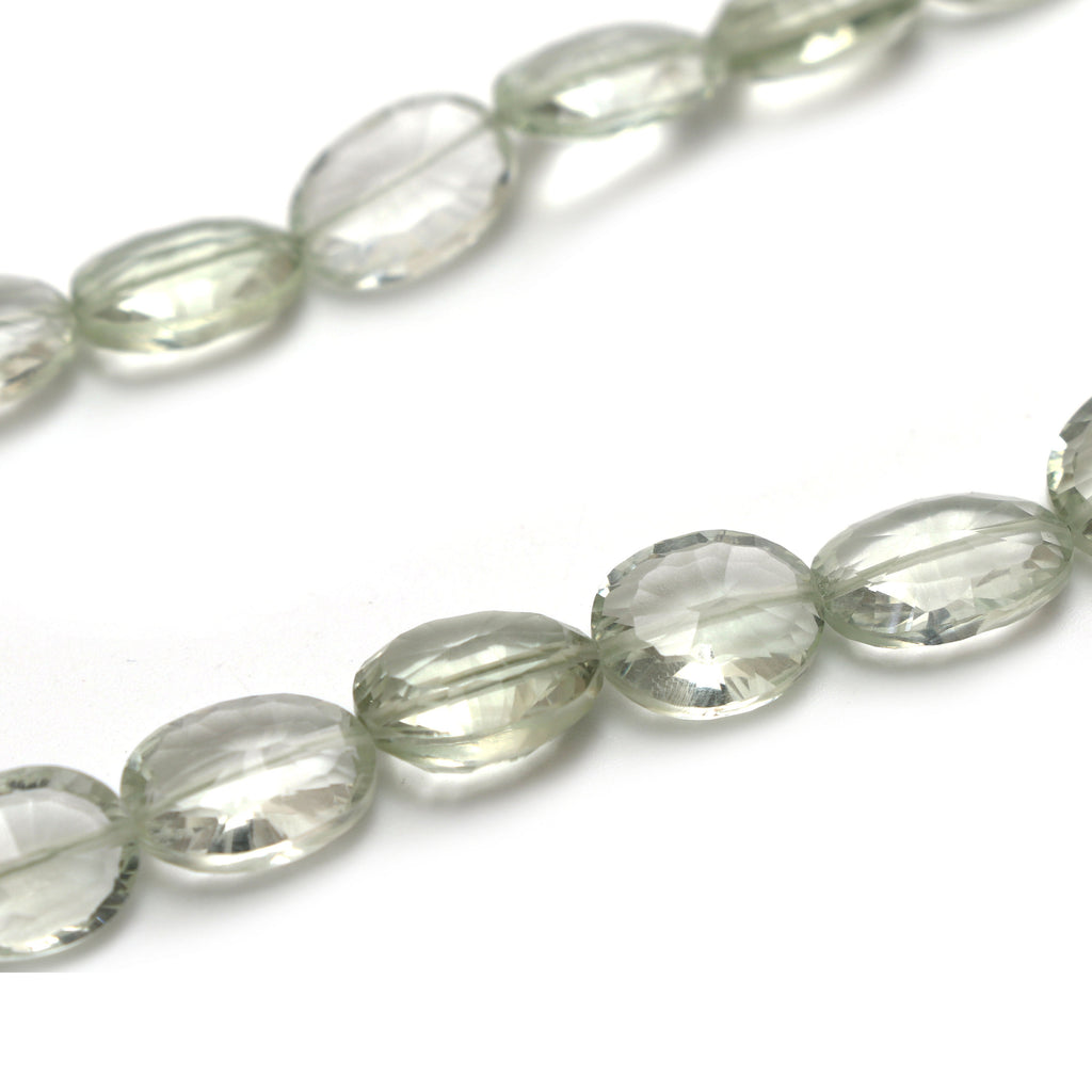 Green Amethyst Faceted Oval Beads, Amethyst Oval Faceted - 11x12 mm to 13x19 mm- Gem Quality, 8 Inch6 Inch Full Strand, Price Per Strand - National Facets, Gemstone Manufacturer, Natural Gemstones, Gemstone Beads