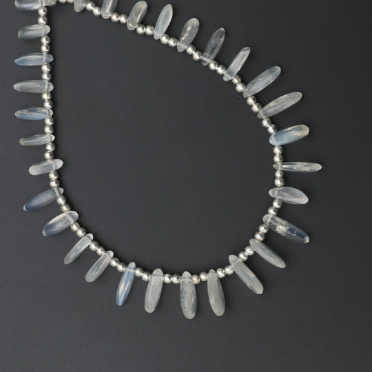 Moonstone Smooth Slice Top Drill beads, 8x4 mm to 11x9 mm, Moonstone Jewelry Making Beads, 8 Inch, Price Per Strand