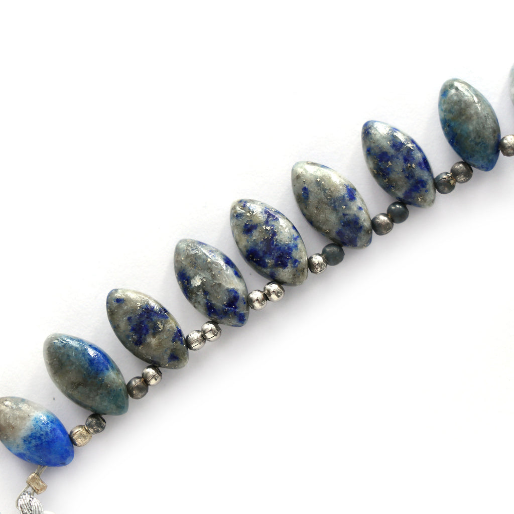 Best Quality Natural Lapis Lazuli Smooth Marquise Shape - 6x10 mm to 7x12 mm- Lapis Marquise Shape - Gem Quality , 3 Inch, Price Per Strand - National Facets, Gemstone Manufacturer, Natural Gemstones, Gemstone Beads