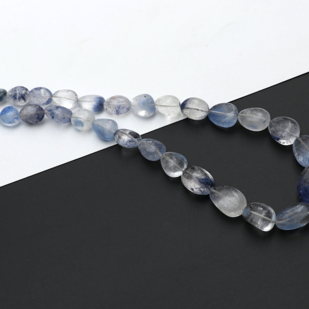 Natural Dumortierite Smooth Tumble Beads | Dumortierite Beads | 7.5x11 mm to 19x22 mm | 8 Inch/ 18 Inch | Price Per Strand - National Facets, Gemstone Manufacturer, Natural Gemstones, Gemstone Beads