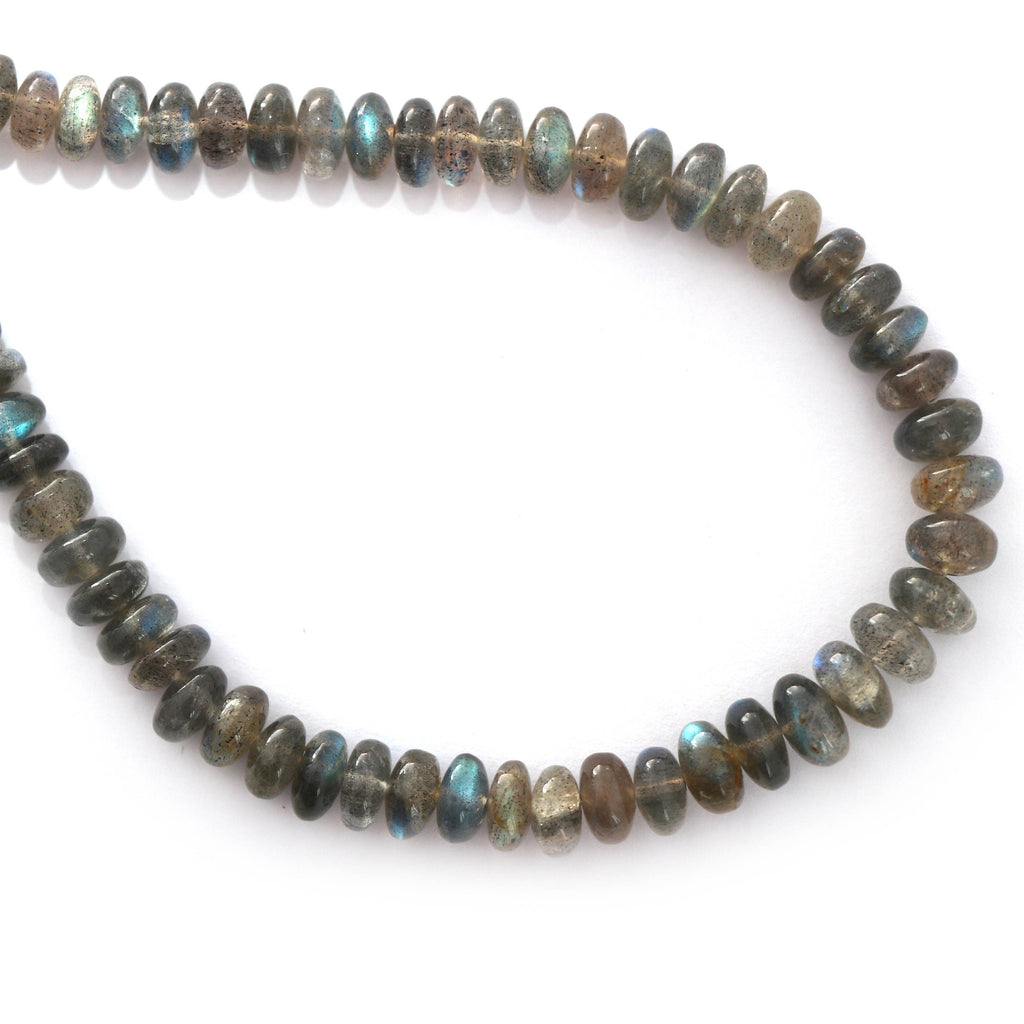 Labradorite Smooth Beads - 6 mm to 8 mm - Labradorite - Gem Quality , 8 Inch/ 20 Cm Full Strand, Price Per Strand - National Facets, Gemstone Manufacturer, Natural Gemstones, Gemstone Beads