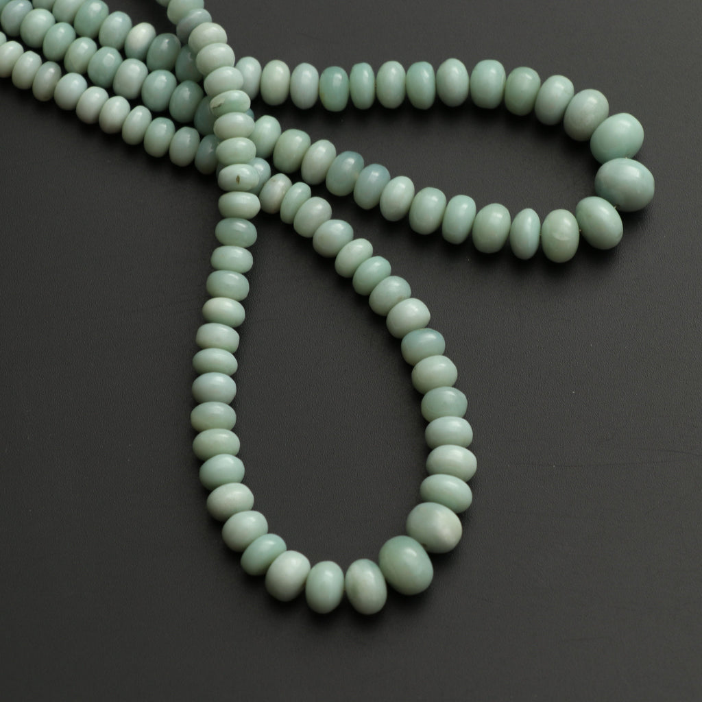 Natural Green Chalcedony Smooth Beads - 5 mm to 9 mm - Green Chalcedony Beads- Gem Quality ,8 Inch/ 16 Inch Full Strand, Price Per Strand - National Facets, Gemstone Manufacturer, Natural Gemstones, Gemstone Beads