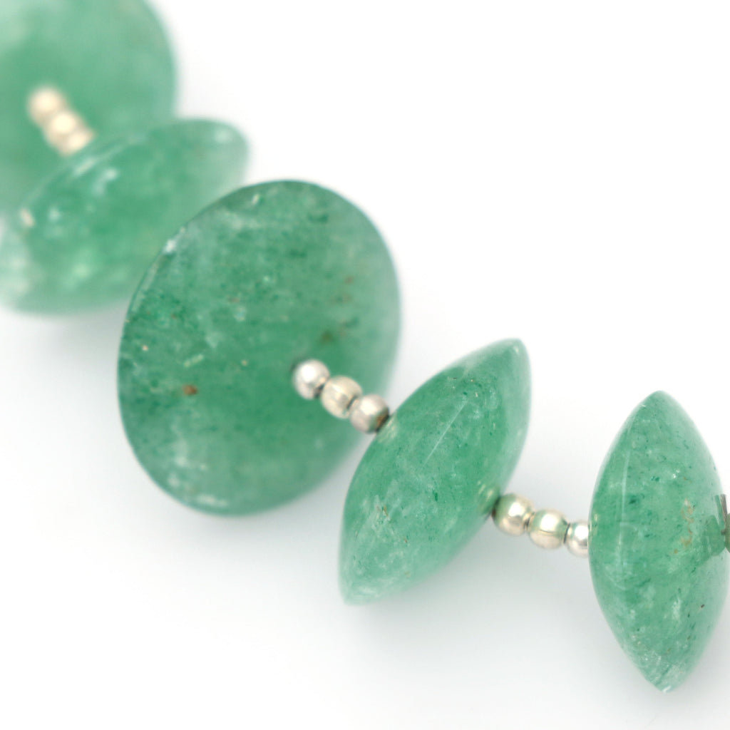 Green Quartz Smooth Saucer Beads - 17 mm to 20 mm - Green Quartz - Gem Quality , 7 Cm Full Strand, Price Per Strand - National Facets, Gemstone Manufacturer, Natural Gemstones, Gemstone Beads