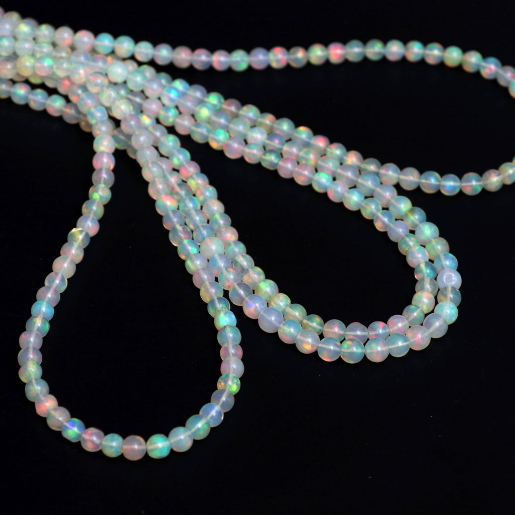 Natural Ethiopian Opal Smooth Round Balls Beads - 5 mm To 6 mm- Gem Quality , 8 Inches / 18 Inches Full Strand, Price Per Strand - National Facets, Gemstone Manufacturer, Natural Gemstones, Gemstone Beads