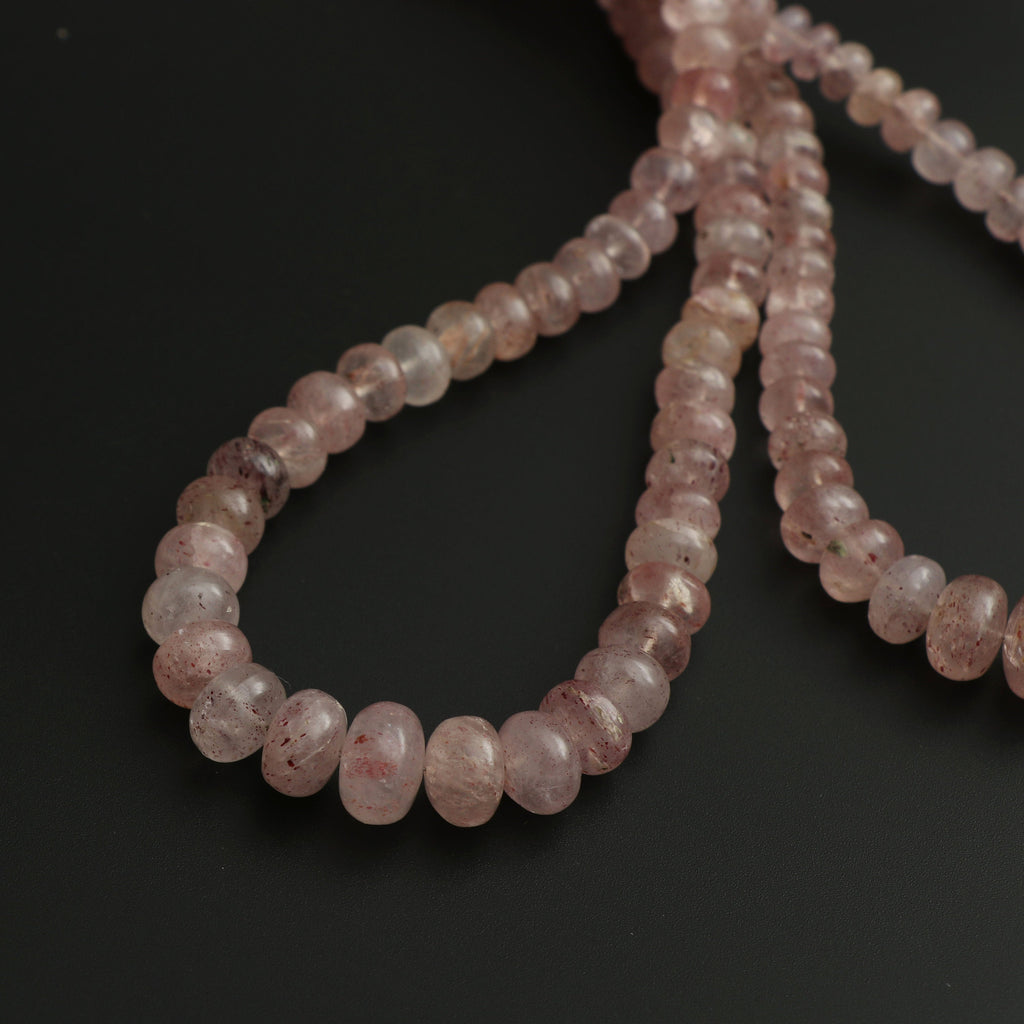 Strawberry Quartz Smooth Roundel Beads, 4.5 mm to 11.5 mm, Strawberry Beads, Quartz strand, 8 Inch / 16 Inch Full Strand, Price Per Strand - National Facets, Gemstone Manufacturer, Natural Gemstones, Gemstone Beads