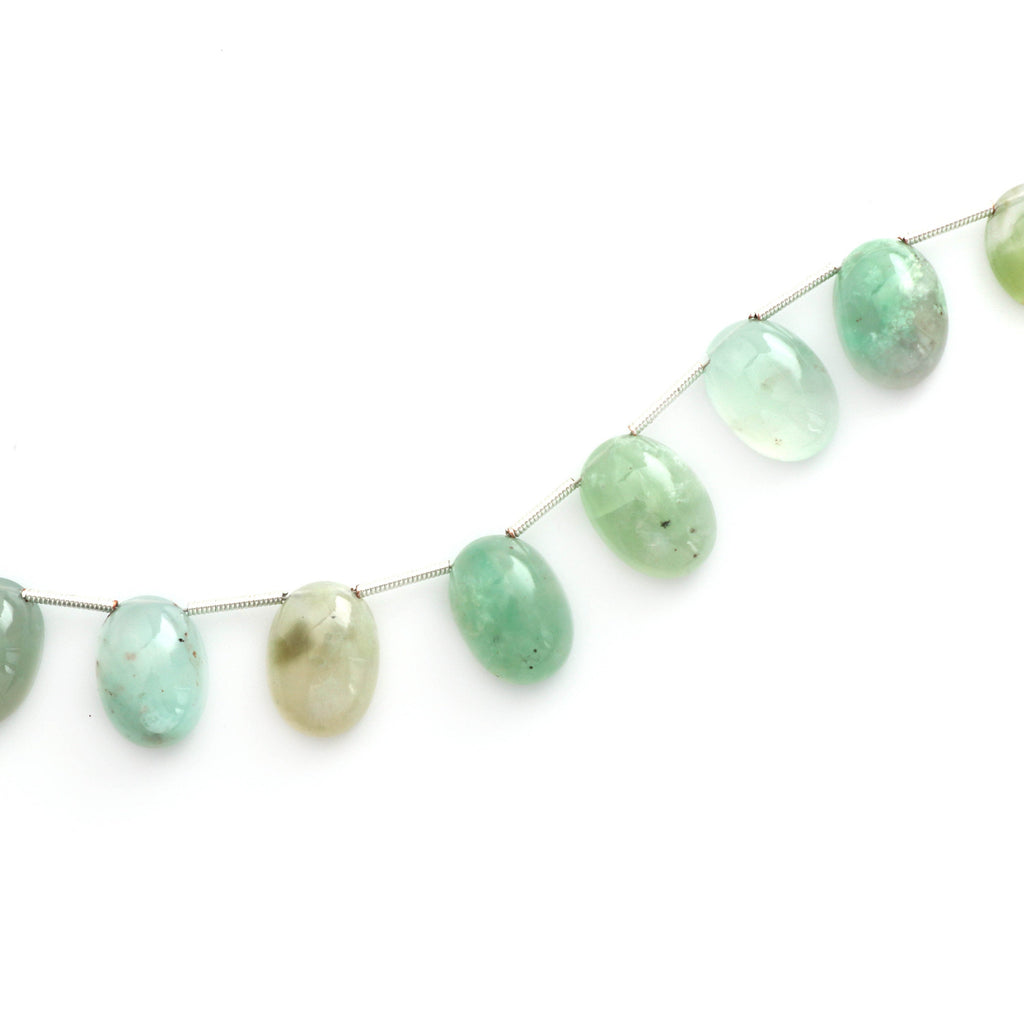 Aqua Chalcedony Gemstone Smooth Oval Cabochon Beads, Chalcedony Oval Cabs , 12x10 mm to 14x10 mm- Gem Quality, 8 Inch, Price Per Strand - National Facets, Gemstone Manufacturer, Natural Gemstones, Gemstone Beads