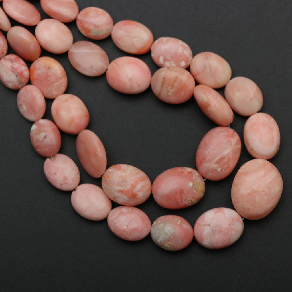 Peach Opal Smooth Tumble Beads | 6x7.5 mm to 11x15 mm | Peach Opal Smooth Beads | Gem Quality | 8 Inch/17 Inch | Price Per Strand - National Facets, Gemstone Manufacturer, Natural Gemstones, Gemstone Beads