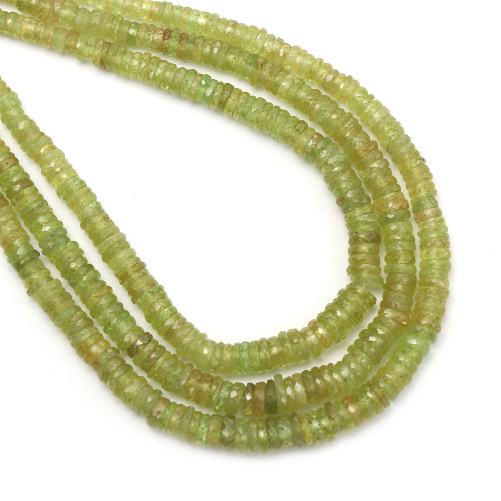 Sphene Faceted Tyre Beads, 2 mm to 5.5 mm, Sphene Tyre Beads - Gem Quality , 8 Inch/ 16 Inch/ 18 Inch Full Strand, Price Per Strand - National Facets, Gemstone Manufacturer, Natural Gemstones, Gemstone Beads