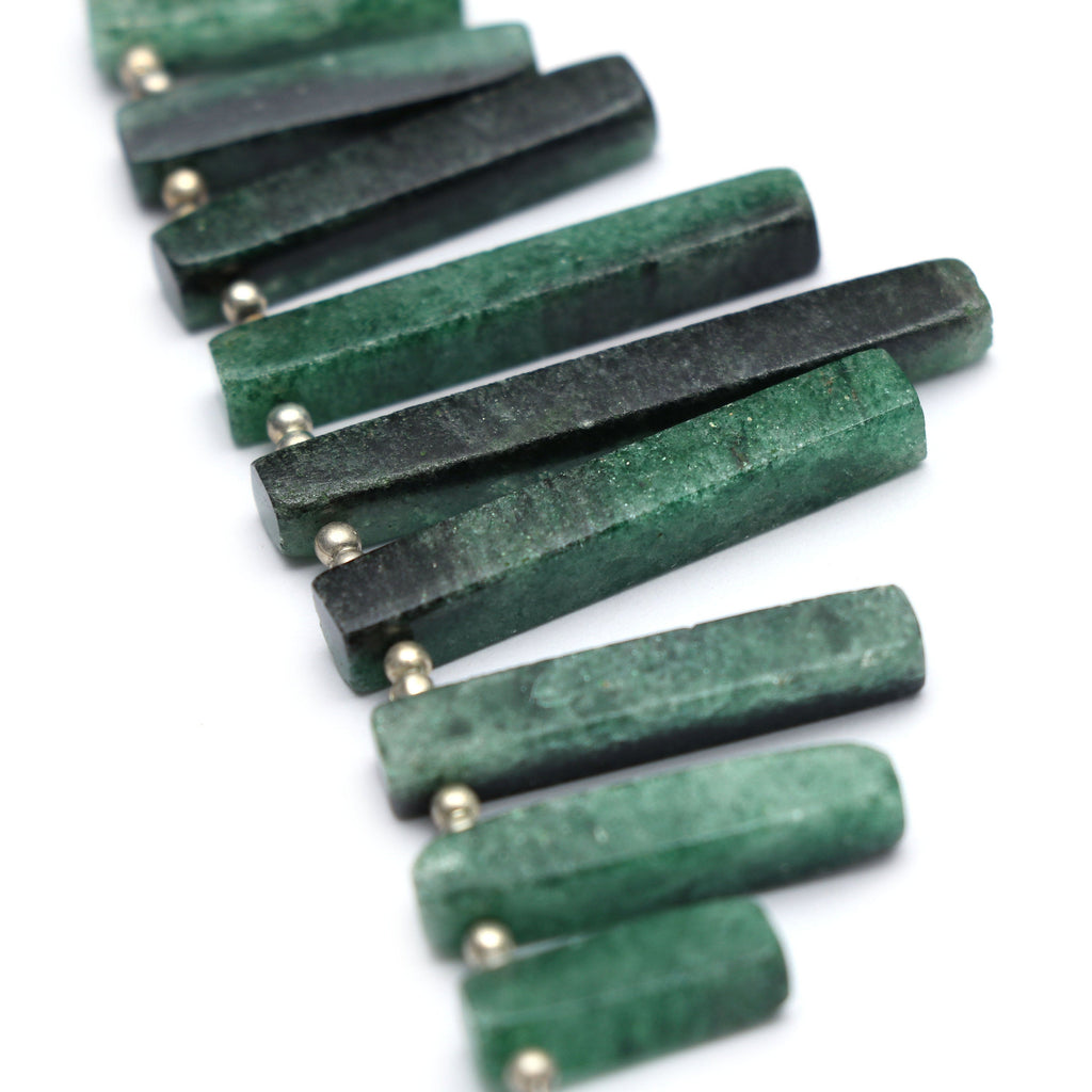Natural Green Aventurine Smooth Long Slice | Green Aventurine, 5x14 mm to 5x25 mm | Green Aventurine Smooth | 4 inches strand - National Facets, Gemstone Manufacturer, Natural Gemstones, Gemstone Beads