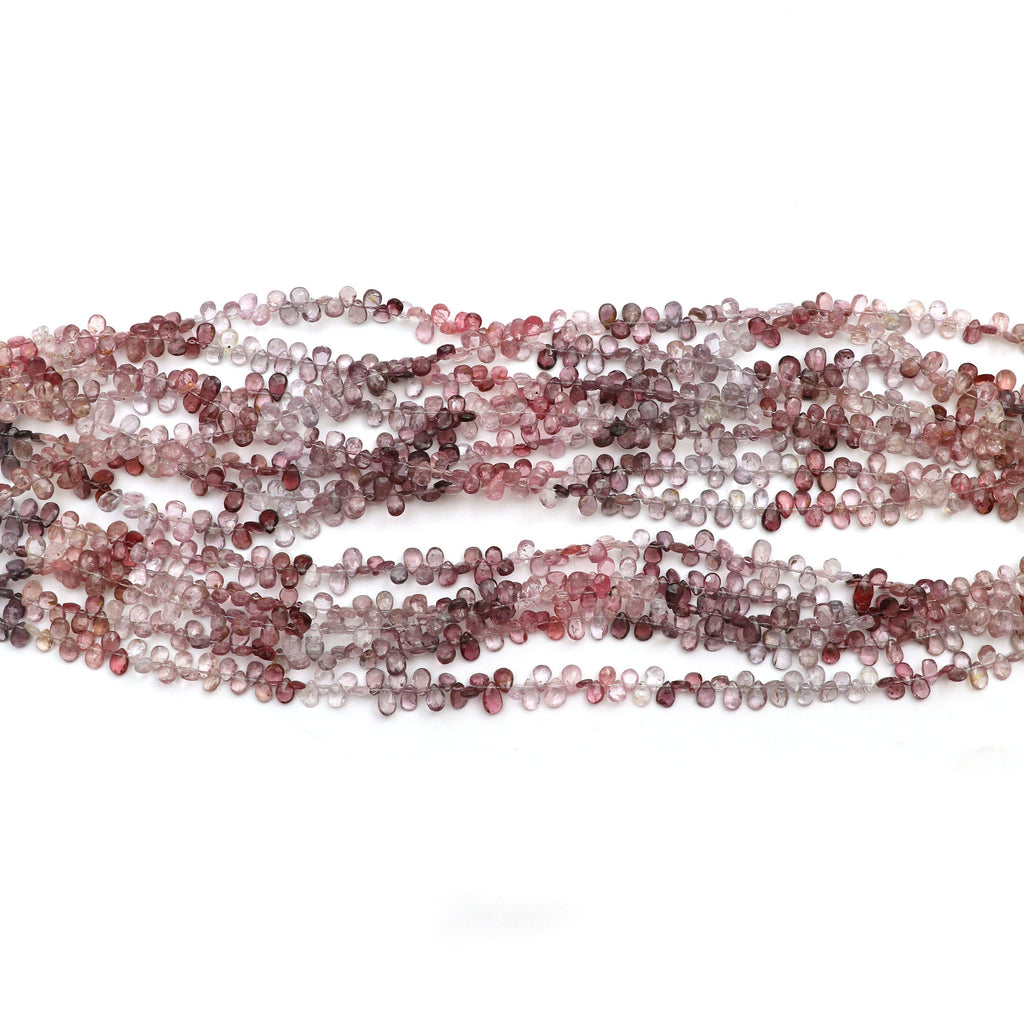 Multi Spinel Faceted Pear Beads | 4x5.5 mm to 4x6 mm | Multi Spinel Beads | Gem Quality | 8 Inch, 14 Inch Full Strand | Price Per Strand - National Facets, Gemstone Manufacturer, Natural Gemstones, Gemstone Beads
