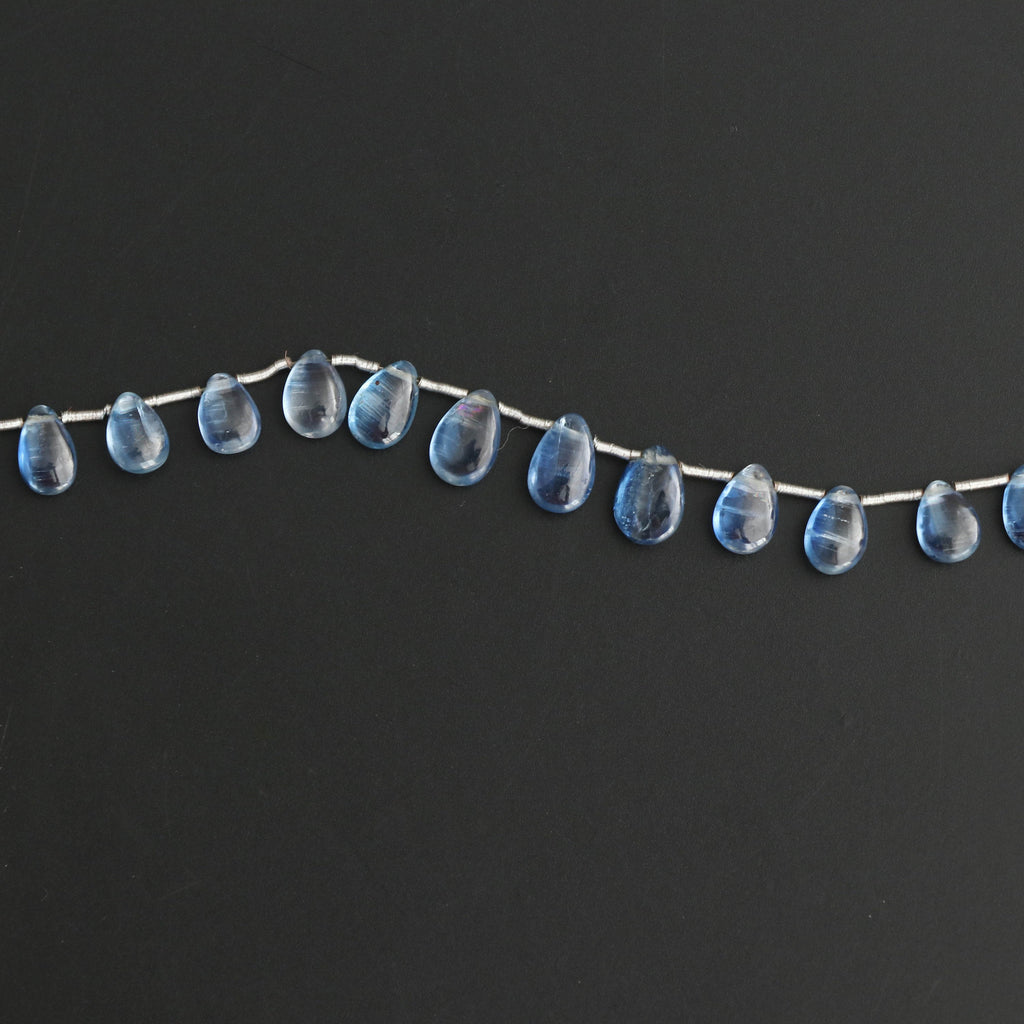 Kyanite Smooth Pears Beads - 4.5x6.5 mm to 6x9 mm- Kyanite Pear Cabochon Gemstone- Gem Quality , 8 Inch/ 20 Cm Full Strand, Price Per Strand - National Facets, Gemstone Manufacturer, Natural Gemstones, Gemstone Beads