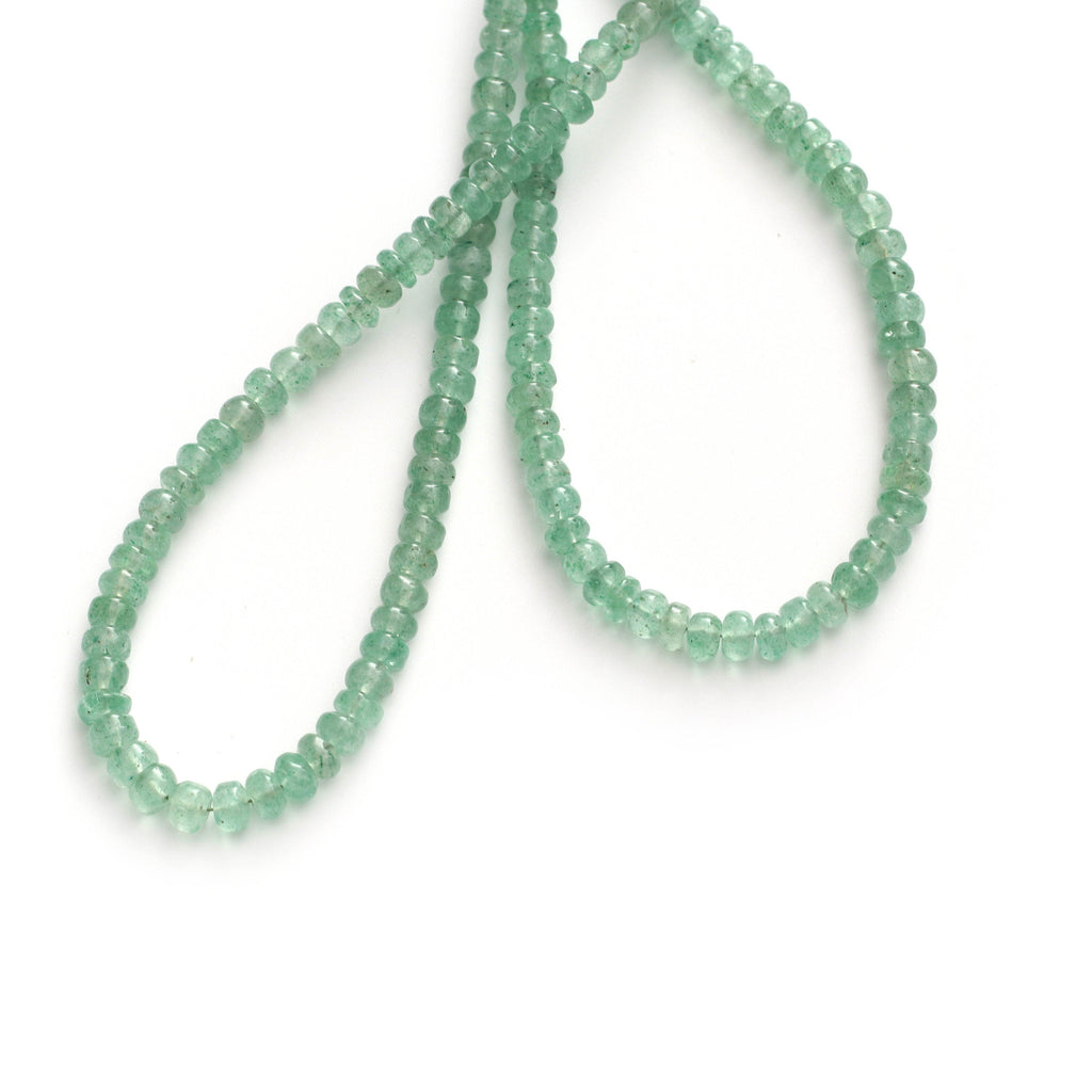 Green Quartz Smooth Roundel Beads, 4.5 mm to 5.5 mm, Green Quartz Beads - Gem Quality , 8 Inch/16 Inch Full Strand, Price Per Strand - National Facets, Gemstone Manufacturer, Natural Gemstones, Gemstone Beads