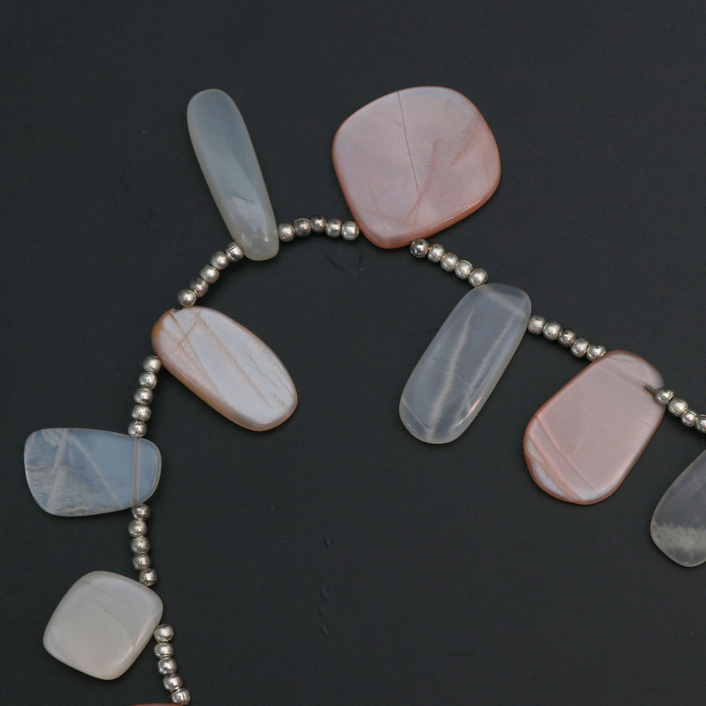 Multi Moonstone Smooth Fancy Shape Beads - 13x11 mm to 21x19 mm- Moonstone Fancy Shape - Gem Quality , 20 Cm Full Strand, Price Per Strand - National Facets, Gemstone Manufacturer, Natural Gemstones, Gemstone Beads